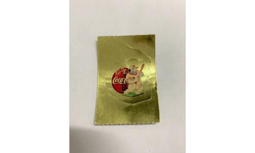 Coca Cola Mini Mania Adesivo Dourado Baseball